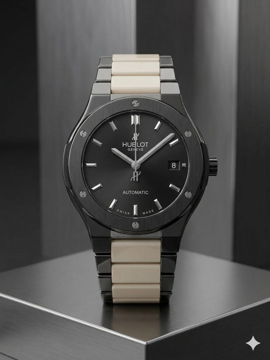 Luxury Silver Watch – Hublot Genève Inspired Steel Timepiece