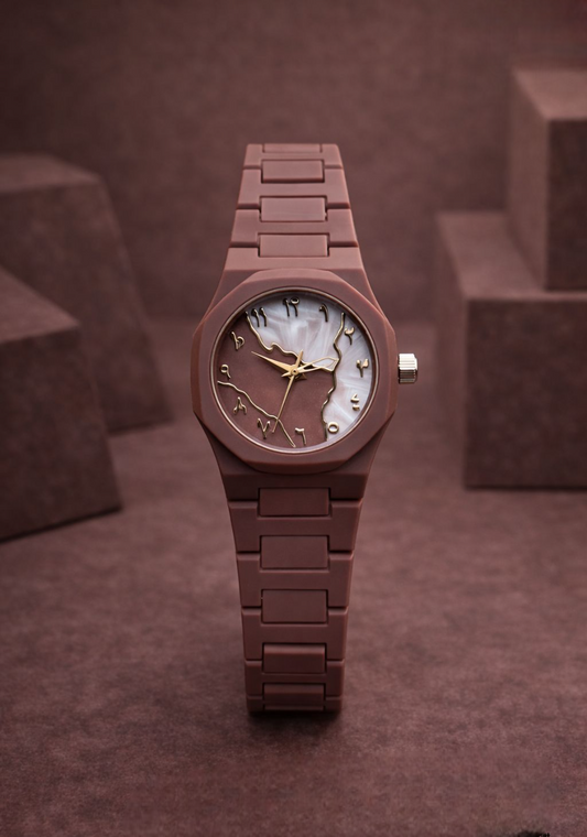 Aura Arabic Marble Collection – Luxury Unisex Watch with Arabic Numerals