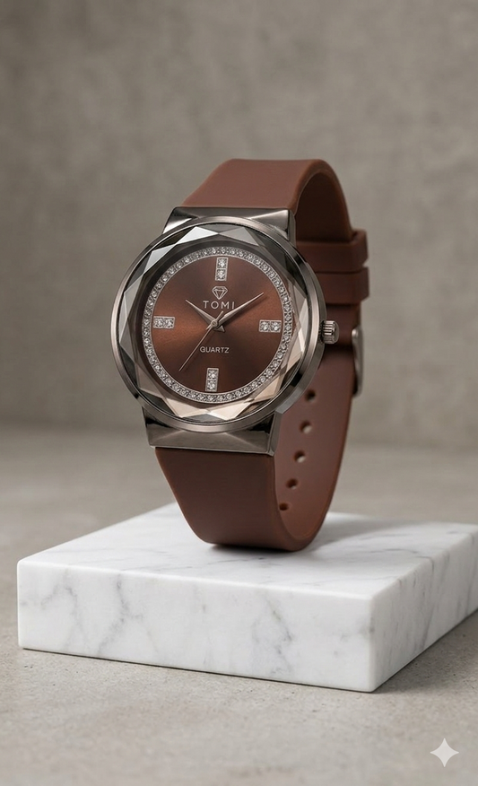 ⌚ Crystal Edge Fashion Watch – Elegant Casual Edition