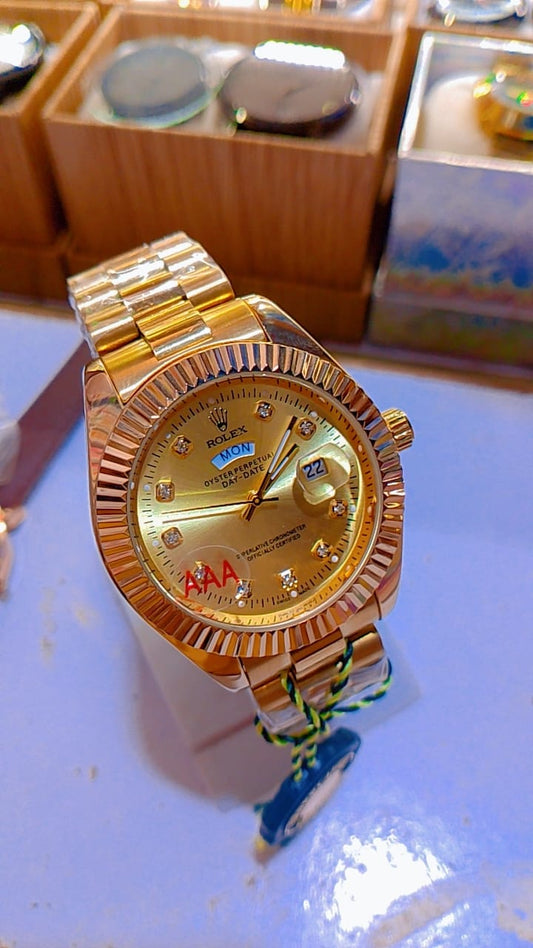 Luxury Presidential Day-Date Gold Watch – Rolex Diamond Dial Men's Watch