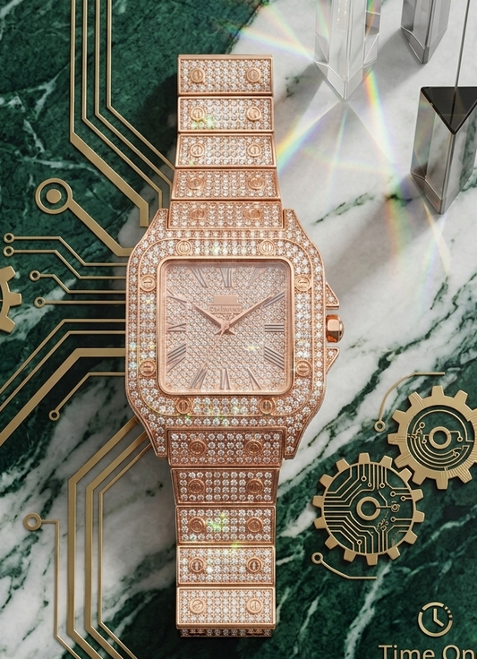 ⌚ Royal Ice Diamond Watch – Luxury Square Crystal Edition