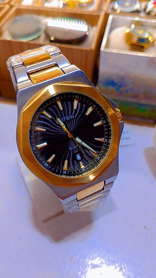 ⌚ Prestige Gold Edge Watch – Black Dial Luxury Edition