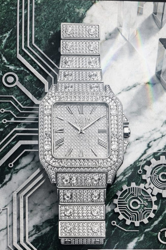 ⌚ Royal Ice Diamond Watch – Luxury Square Crystal Edition
